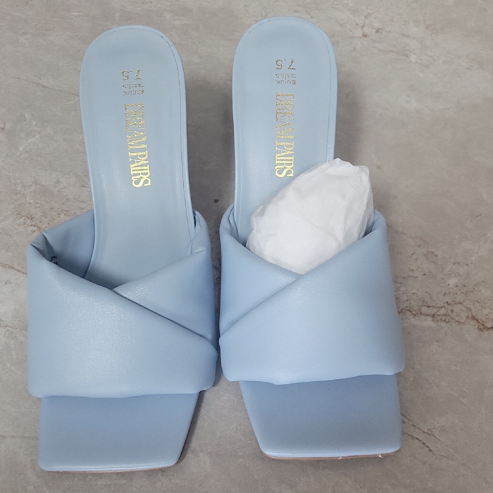 Bella Paris Light Blue Women's Mules